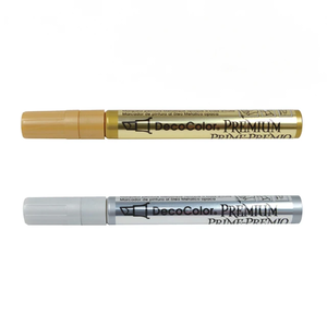 【MBS 萬事捷】2.0mm 斜頭油漆筆 亮金色、亮銀色 12支/盒 350-S  -  多款可選