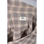 (XL) uniqlo質感棉質格紋棕色長袖上衣二手衣, , large