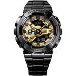 CASIO 卡西歐 G-SHOCK 工業風大錶殼金屬雙顯手錶 520情人節 送禮推薦-黑x金 GM-110BD-1A9, , large