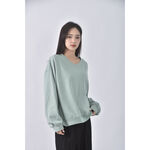 (F) yihe sugar質感棉質圓領綠色長袖上衣二手衣, , large