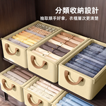 【上手家居】透視帶蓋衣服收納箱-米色(衣服收納盒/衣物收納盒/衣物收納箱/摺疊收納箱), , large