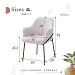 【Hampton 漢汀堡】艾瑪布面扶手餐椅-灰色, , large