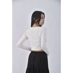 (S) 【安于晴Charlene私服】vptianch質感假兩件白色長袖上衣二手衣, , large