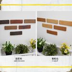 Japanese Faux Brick Wall Tile Stickers – 15-Piece Set (5 Packs) | DIY Lightweight Ceramic-Look Panels | 3D Peel and Stick Decorative Tiles | Kiln-Fired Texture | Made in Japan | Mino Ware Style, , large