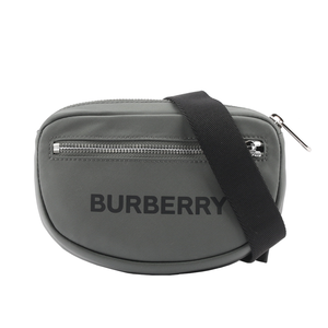 BURBERRY Cannon 前口袋拉鍊迷你尼龍腰包/炭灰色