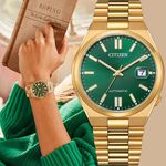 CITIZEN 星辰 TSUYOSA 青春撞色機械錶-奢華金 禮物 NJ0152-51X, , large