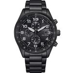 CITIZEN 星辰 軍風飛行錶 光動能三眼計時手錶 CA0775-79E, , large