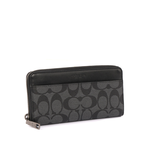 COACH PVC LOGO皮革ㄇ拉長夾/黑灰色, , large