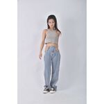 (S) 【安于晴Charlene私服】高腰丹寧牛仔質感鍊條藍色長褲二手衣, , large