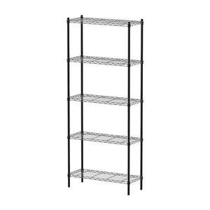 【Y HOUSE】76x30x180cm Lightweight Five-layer Iron Rack Iron Rack Shelf - Painted Black