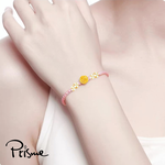【Prisme Gold】黃金手鍊 玫瑰花 粉色編織手鍊 (金重：約0.03錢±0.01), , large