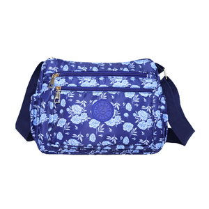 【lapagayo】典雅玫瑰尼龍側肩背包- PI-06399A-2-56藍色