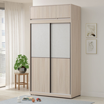 【Homelike】喜家居4x7.7尺尺雙色推門衣櫃(含被櫃)(2502), , large