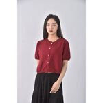 (S) gill質感花邊紅色短袖上衣二手衣, , large