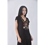 (S) emery rose質感黑色短袖上衣二手衣, , large