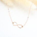 【Angel & Me】Love Infinity s925 sterling silver 18k Rose gold-plated necklace, , large