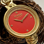 [星晴錶業]VERSUS VERSACE手錶,34mm,VV00090紅色錶面金色錶殼金色精鋼錶帶款, , large