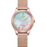 CITIZEN 星辰 520情人節推薦款 櫻花限定 光動能時尚米蘭帶女錶 送禮推薦-32mm EM0508-80D, , large