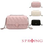 SPRING-菱格迷你鍊條包 刺繡鍊條轉鎖斜背包 菱格迷你晚宴包 -多色, , large