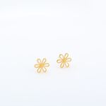 Cute Daisy Flower s925 sterling silver 24k gold plated earrings Birthday gift, , large