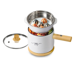 【MOLIJIA 魔力家】1.8L-M17 多功能美食料理不沾快煮電火鍋/煮飯/蒸煮鍋-白木紋, , large