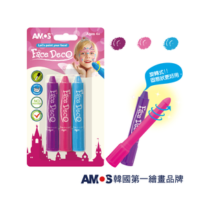 【AMOS 阿摩斯】韓國原裝 人體彩繪棒 3色 /組 粉色系 FD5B3G