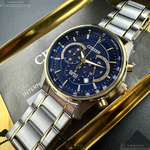 [星晴錶業]CITIZEN手錶,42mm,CI00024寶藍色錶面銀錶殼金銀相間精鋼錶帶款, , large