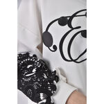 (L) beautique韓牌圓領字母白色長袖上衣二手衣, , large