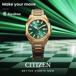 CITIZEN 星辰 玫瑰金限量版 光動能八角形格紋面手錶 BM7633-81X, , large