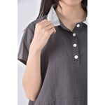 (XL) oys排扣灰色短袖上衣二手衣, , large