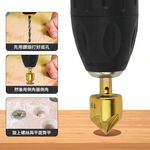 Hexagonal handle, titanium-plated, five-blade chamfering tool, , large