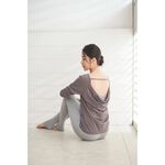 YOGA FLOW Soft(L)Sleeve - 後背優雅垂墜罩衫 - 冬日灰 Dark Grey, , large