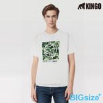 KINGO-大尺碼-男款 圓領T恤-漂白-413111, , large