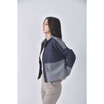 (F) max co質感丹寧牛仔棉質撞色藍色外套二手衣, , large