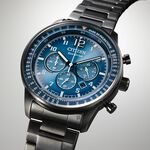 CITIZEN 星辰 光動能紳士計時手錶-黑x藍 CA4505-80L 【情人節推薦款】, , large