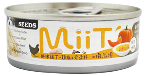 【拉拉寵物小舖】seeds 惜時 狗罐頭 MiiT 有雞愛犬機能湯罐 雞丁南瓜湯佐雞絲奇亞籽80g*24瓶