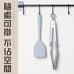 【一鳥】多功能玉子燒鏟+不沾桌食物夾鏟(白杏/淺灰), , large