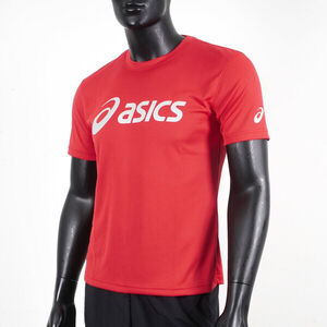 Asics 男女 短袖 T恤 運動 透氣 吸濕 快乾 抗UV 台灣製 延續 紅銀 [K31415-23A]