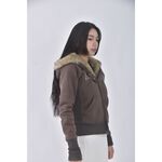 (S) 【國泰航空永續合作】abercrombie fitch質感棉質連帽棕色外套二手衣, , large