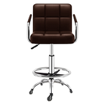 Designer Checkered Leather Chair, , large