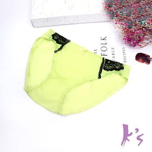 【K's凱恩絲】夏季繽紛綠網紗三角有氧蠶絲內褲