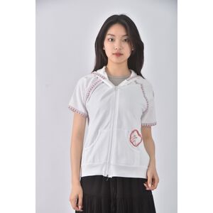 (S) anna sui質感連帽白色外套二手衣