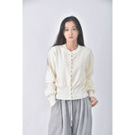 (L) squarebear排扣白色長袖上衣二手衣, , large