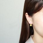 【Angel & Me】Luck Compass s925 sterling silver 24k gold plated earrings gift, , large