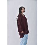(F) s f質感暗紅色長袖上衣二手衣, , large