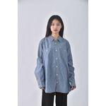 (XL) gap質感棉質純棉藍色長袖上衣二手衣, , large