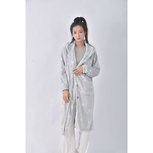 (L) 【安于晴Charlene私服】質感可穿式毛毯藍色外套二手衣