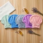 [Kaimei Cotton] Single entry, random excellent top-grade open fiber yarn, super absorbent princess shape shower cap, MIT Taiwan made, , large