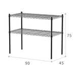 【Y HOUSE】90x45x75cm Lightweight Two-layer Iron Rack Iron Rack Shelf-Painted White, , large