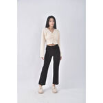 (S) 高腰寬鬆黑色長褲二手衣, , large